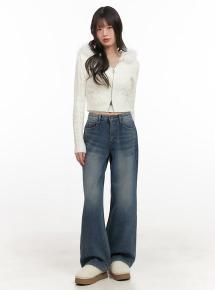 Emily Washed Straight-Leg Jeans CJ502