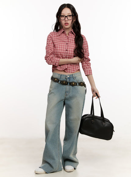 Melissa Cut-Ends Wide-Leg Jeans CM510