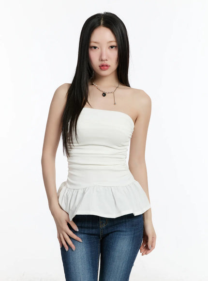 shirred-flare-tube-top-cm511