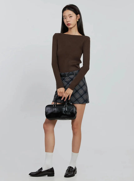 plaid-checkered-mini-skirt-in507