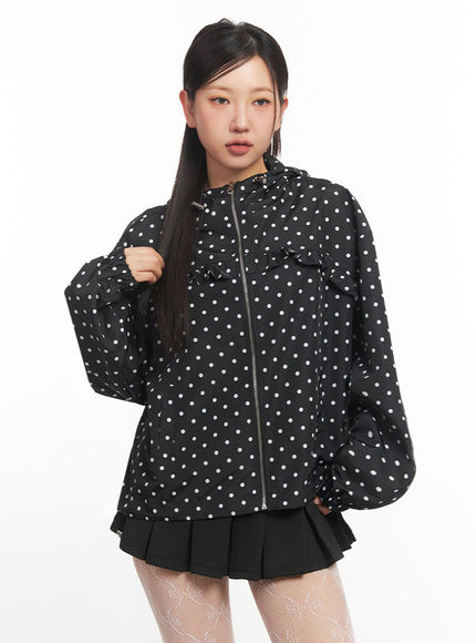 polka-dot-hooded-nylon-jacket-ia525