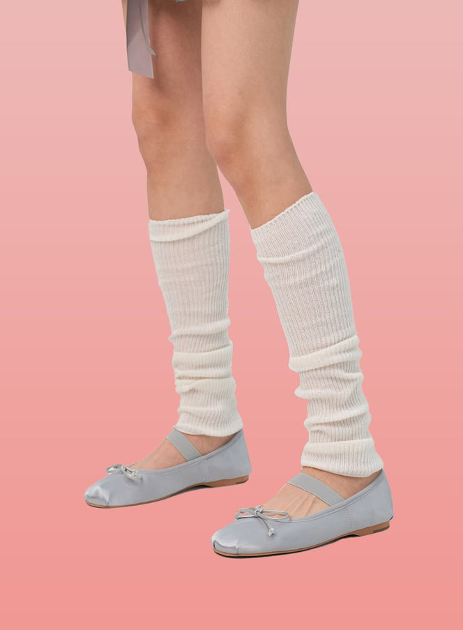loose-fit-knit-leg-warmer-in302 / Light beige