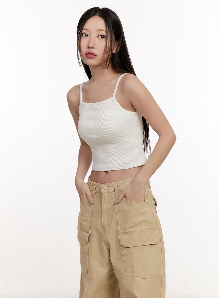 ribbed-cami-top-cm507 / Light beige