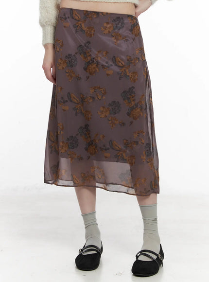 vintage-floral-layered-midi-skirt-cn510 / Purple