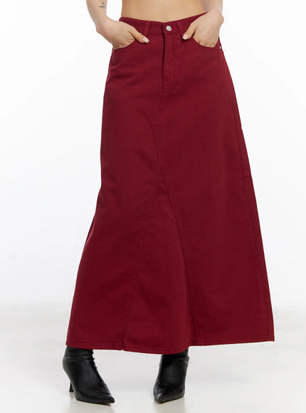a-line-classic-maxi-skirt-cj523 / Red