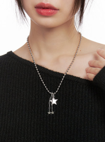 Three-Star Chain Necklace CJ502