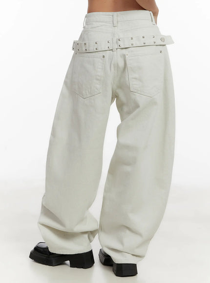 wide-leg-cotton-pants-with-belt-detail-cd517 / White