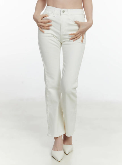 high-waist-bootcut-cotton-pants-f502 / White