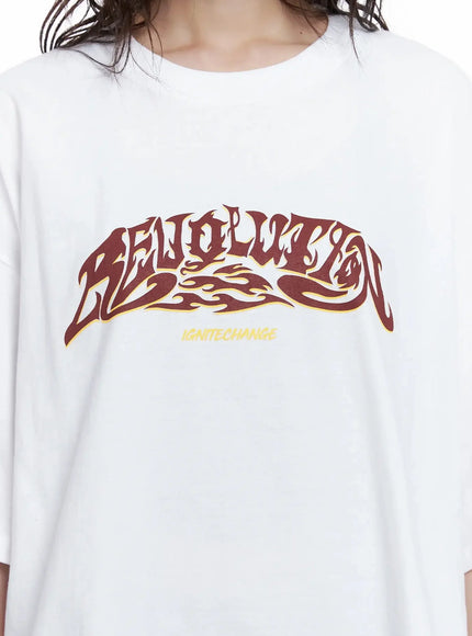 Oversized Statement Graphic T-Shirt IL528