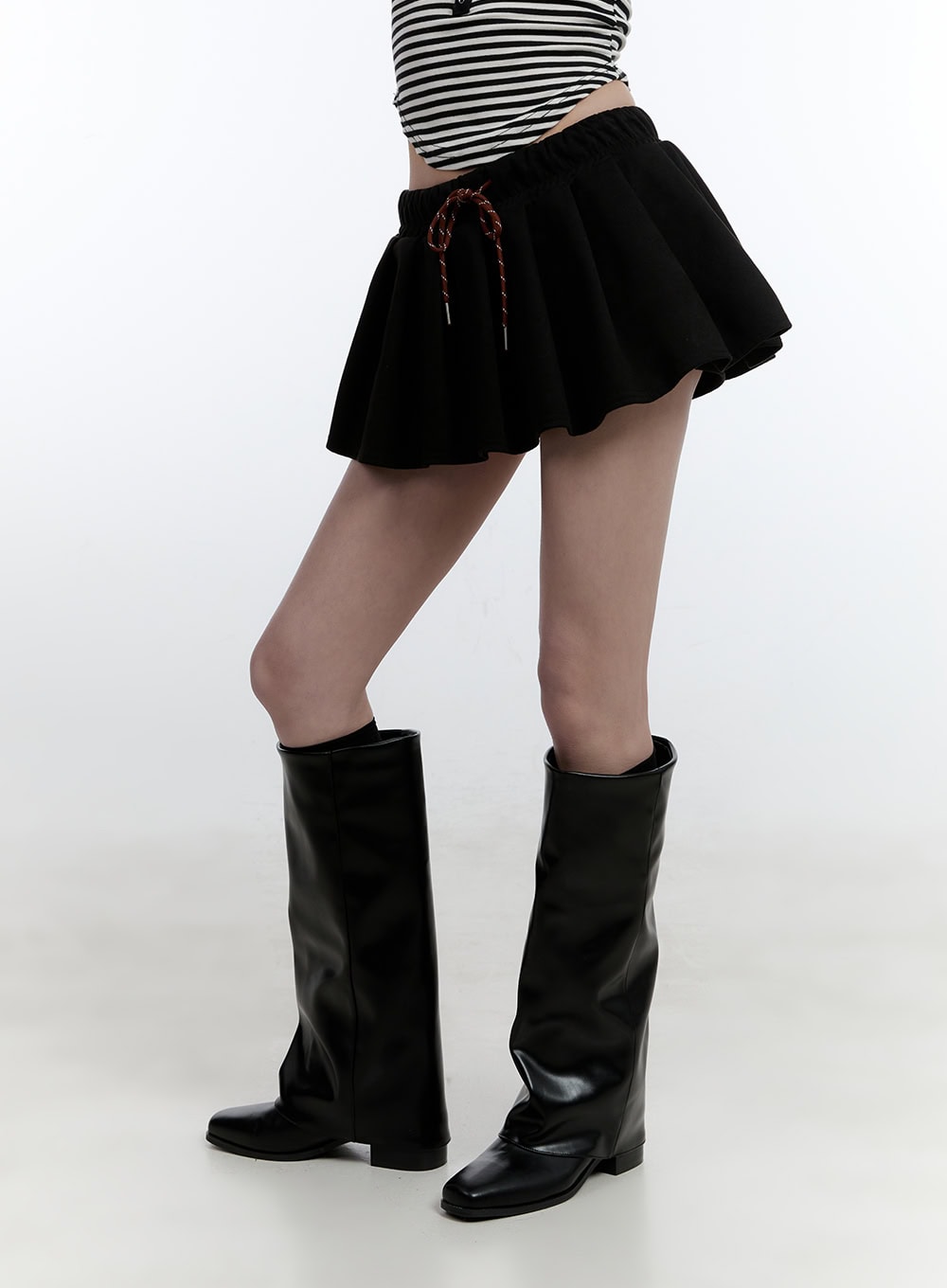 Adjustable Pleated Mini Skirt CJ522