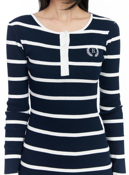 Striped Knit Mini Dress CF526