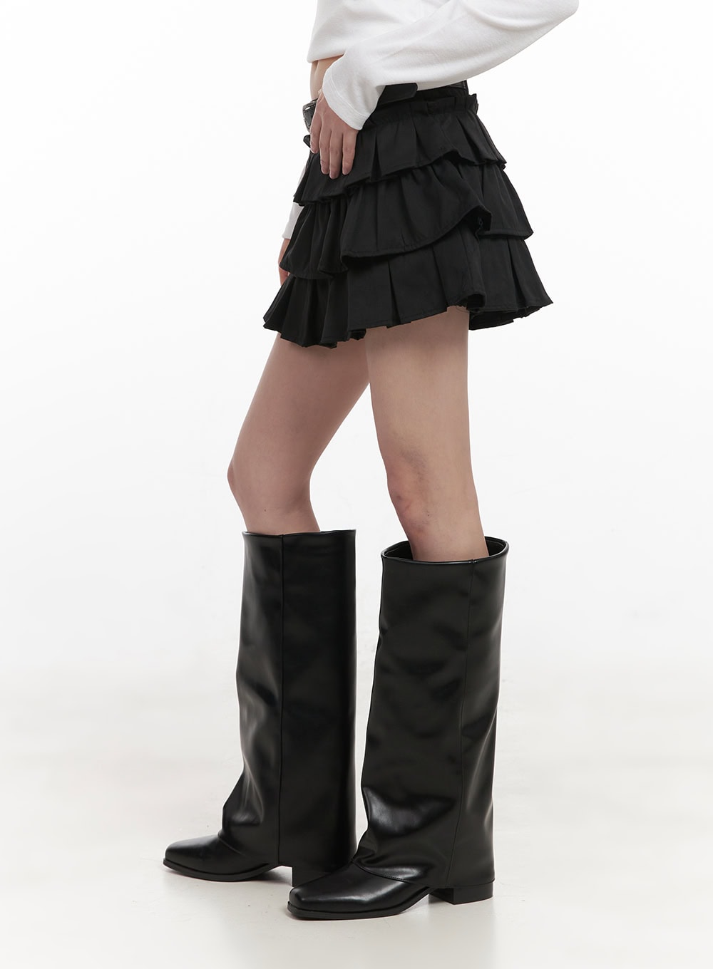 Ruffle Pleated Mini Skirt CJ523