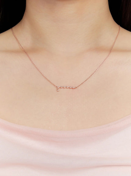 acc-zig-loop-necklace-kc1008 / Rose gold
