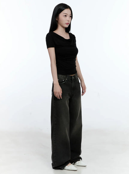 shirred-draped-short-sleeve-top-cl530