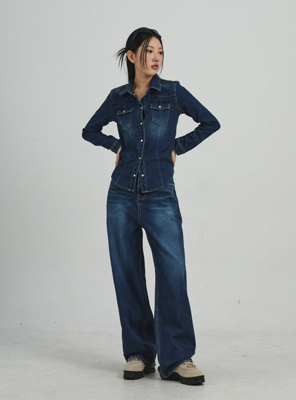 Button Denim Shirt CD09