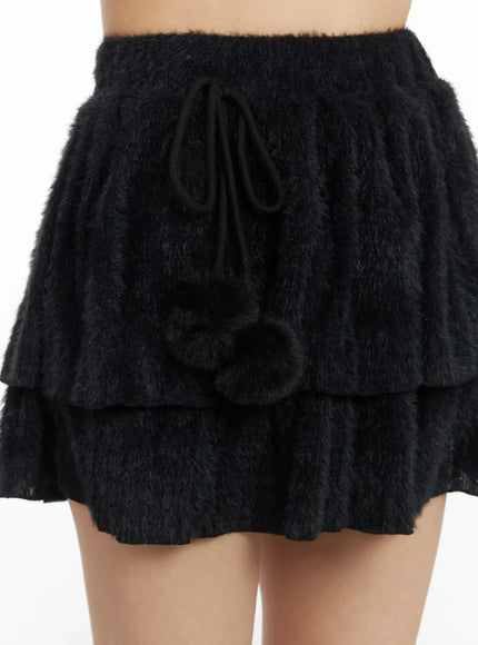 Pom-Pom Tiered Mini Skirt CD526