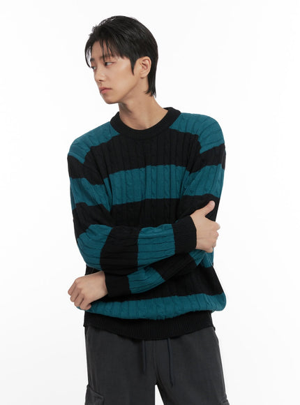 mens-stripe-cable-knit-sweater-id413