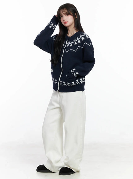 Cielo Fleece-Lined Wide Leg Jeans IJ529