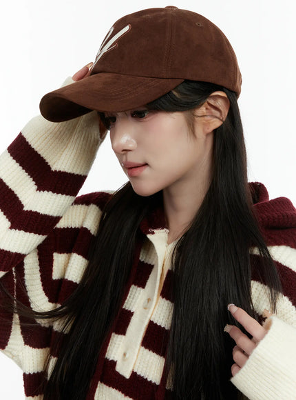 Brown Suede Baseball Cap CD523
