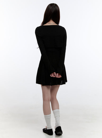 solid-charm-mini-dress-and-cardigan-set-oo407