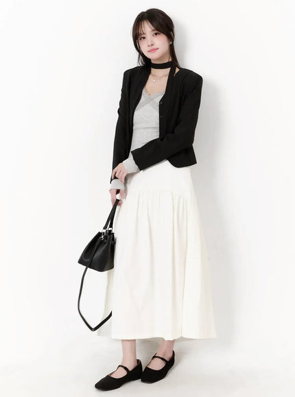 chic-u-neck-crop-jacket-with-scarf-cm505
