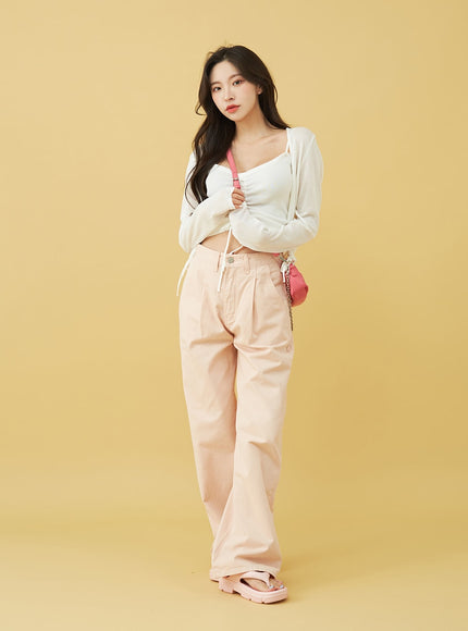 SIngle Pin-tuck Wide Cotton Pants BU13