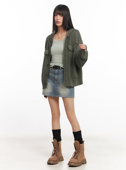 Washed Denim Mini Skirt IA528