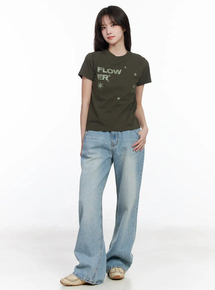 Graphic Print Crewneck T-Shirt CM527