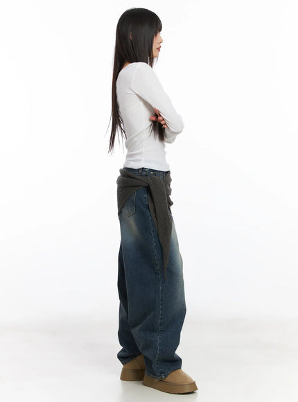 Classic U-Neck Long Sleeve Top CD518