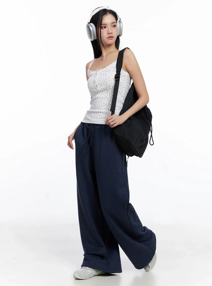 Flower Lace-Trim Tank Top IS525