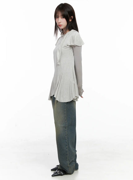 Shelby Vintage Washed Wide-Leg Jeans CO520