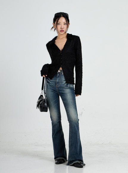 Faded Washing Bootcut Denim Pants CO17