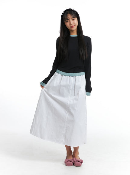 solid-elastic-waist-maxi-skirt-oj302