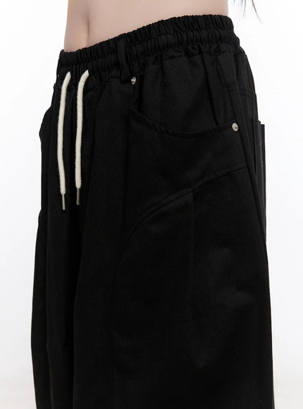 Loose Fit Pintuck Wide Cotton Pants CO501