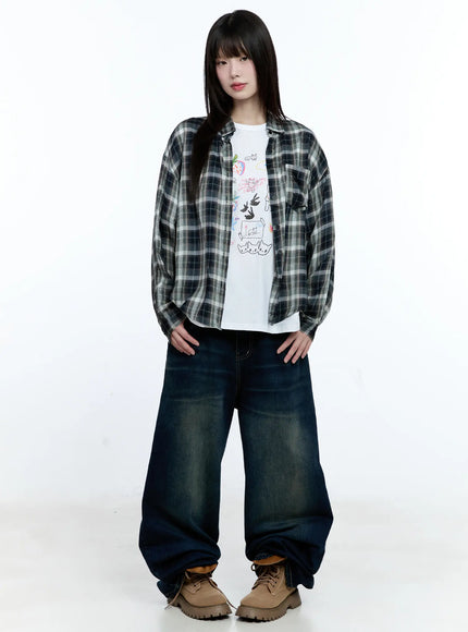 plaid-loose-fit-summer-button-up-shirt-cg511