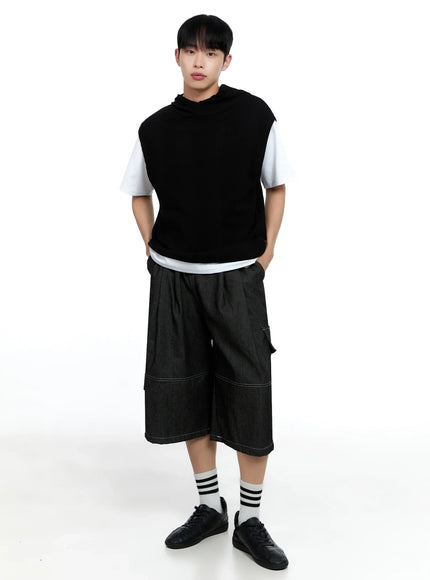 Men's Knit Tank Hoodie IG520
