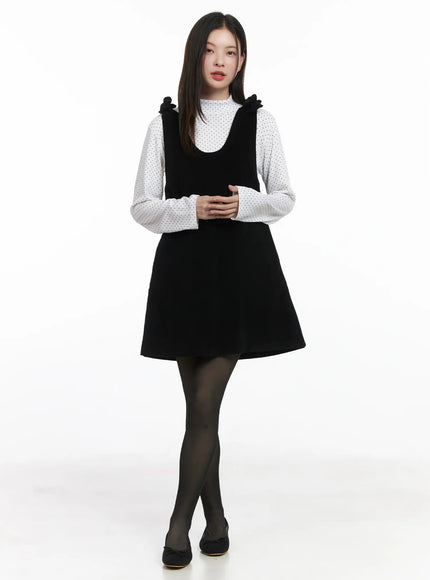 velvet-bow-detail-mini-dress-cj506