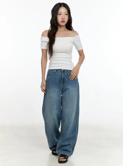 Doyeon Washed Wide-Leg Denim Jeans CG501