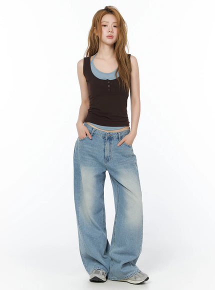 button-detail-layered-sleeveless-top-cy508