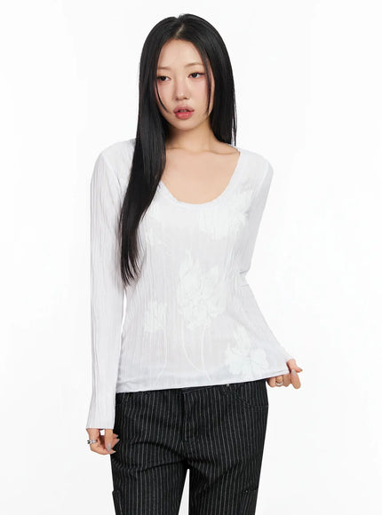 floral-pleated-u-neck-long-sleeve-ca513