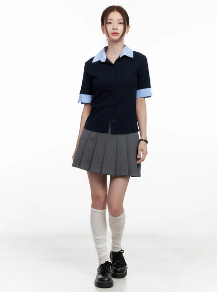 layered-collar-short-sleeve-shirt-cl524
