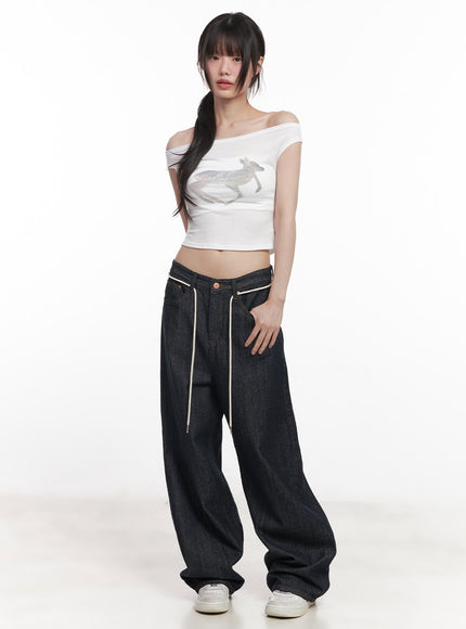 cute-animal-print-graphic-off-shoulder-crop-top-cy521