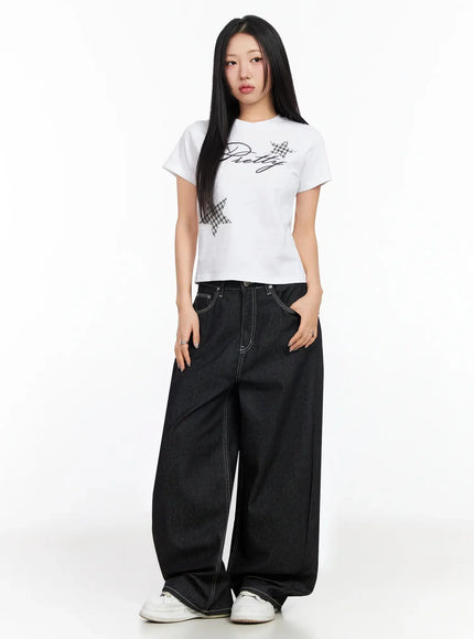 Arlet Wide-Leg Black Jeans CA513