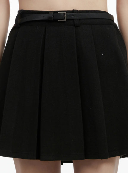 belted-pleated-mini-skirt-cd523