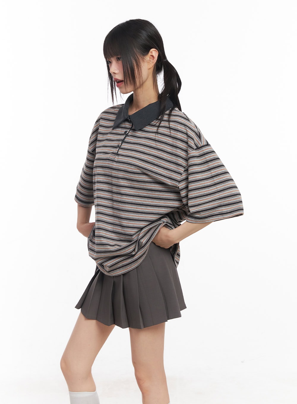 oversized-striped-short-sleeve-polo-shirt-cy514