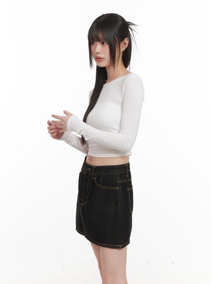 X-Strap Backless Long-Sleeve Crop Top CJ524