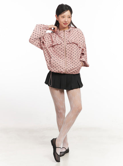 polka-dot-hooded-nylon-jacket-ia525