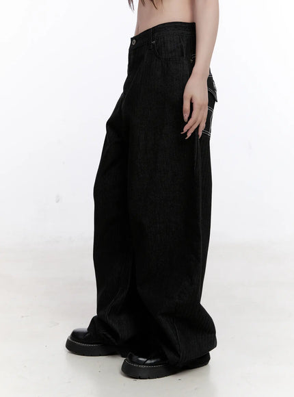Vada Stitched Wide Leg Jeans CS530