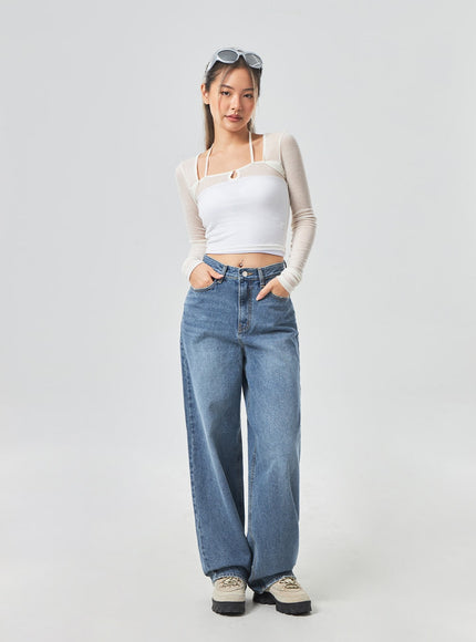 Wide Leg Mid-Wash Jeans CM331