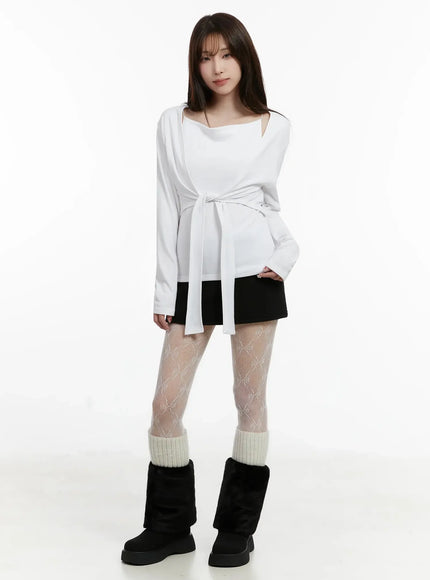 Fleece Low Rise Mini Skirt IJ516